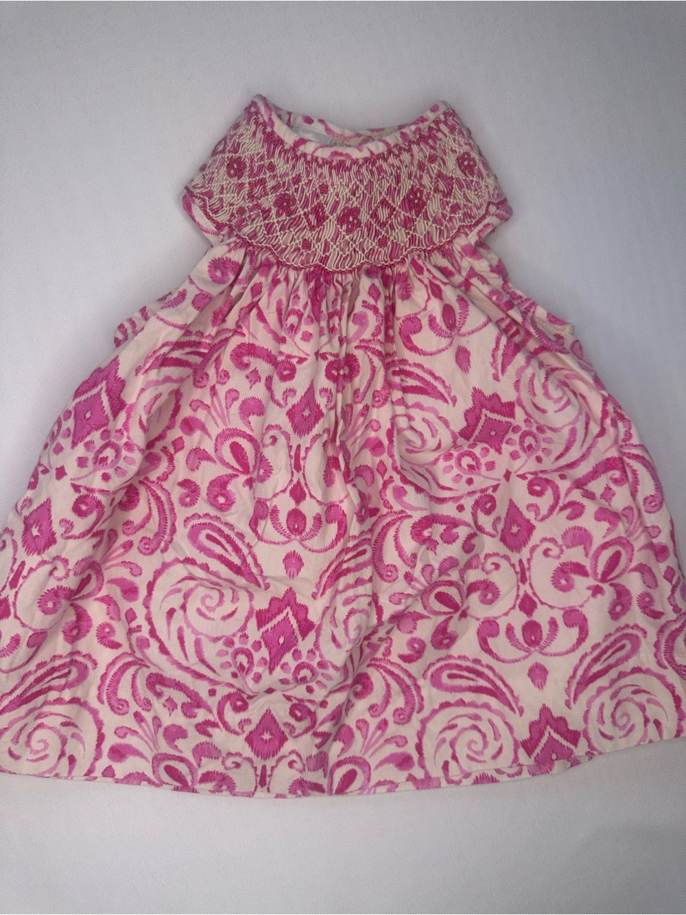 Mother Goose Pink Smocked Halter-Tank Kids Dress SZ 3 months